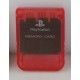 Memory Card Oficial Sony PS1 tarjeta de memoria en Rojo Transparente