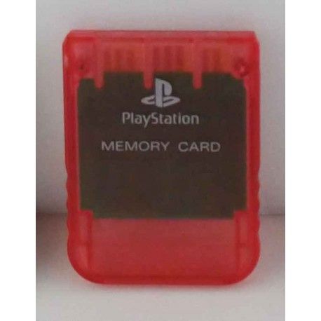 Memory Card Oficial Sony PS1 tarjeta de memoria en Rojo Transparente